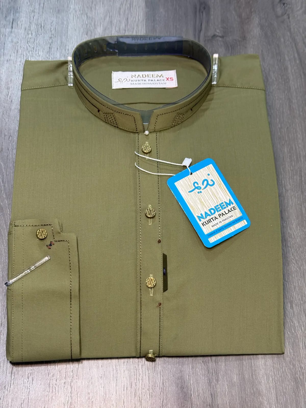 BURAQ 13 OLIVE KURTA SHALWAR