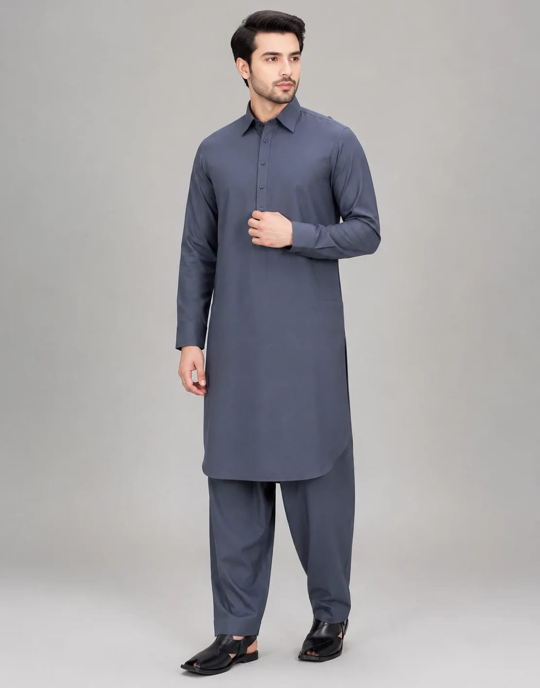 ANDAZ 001 GRAY KAMEEZ SHALWAR