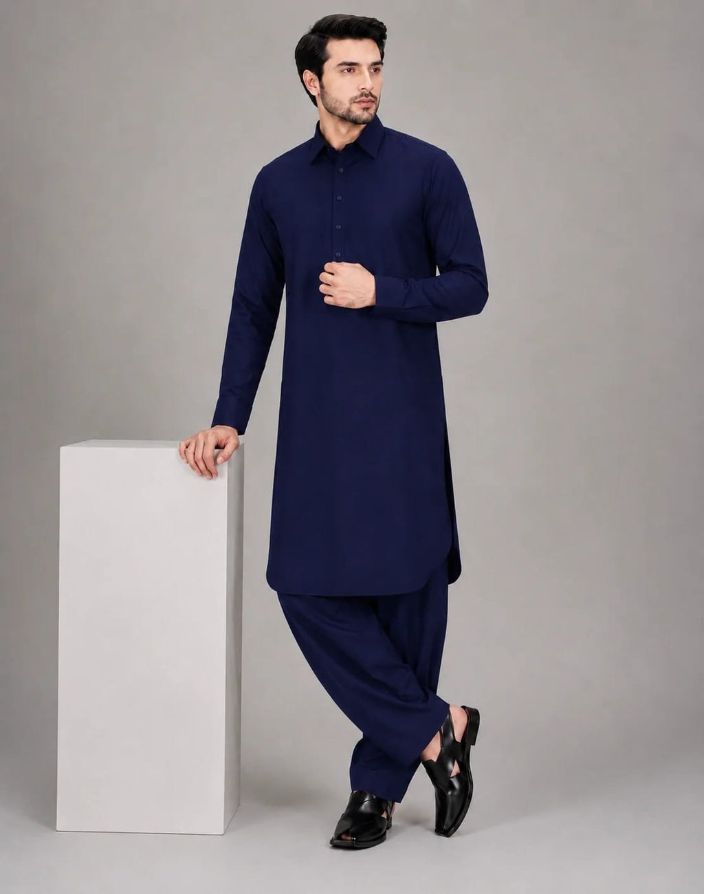 ANDAZ 001 NAVY-BLUE KAMEEZ SHALWAR