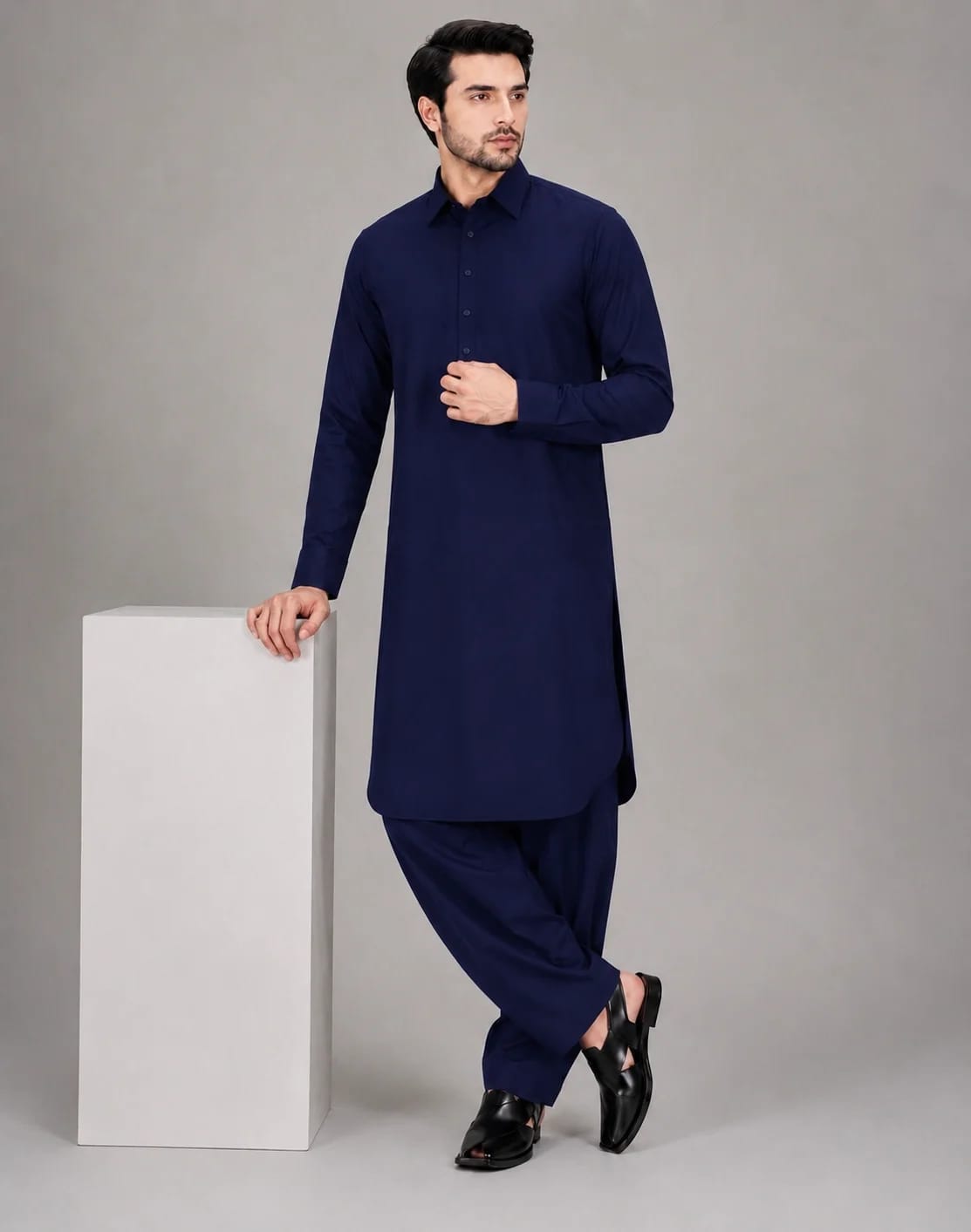 ANDAZ 001 NAVY-BLUE KAMEEZ SHALWAR