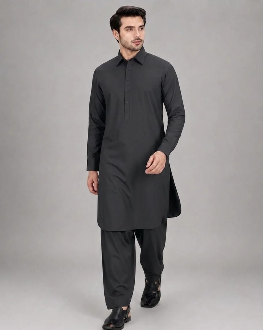 ANDAZ 001 SMOKEY-GRAY KAMEEZ SHALWAR