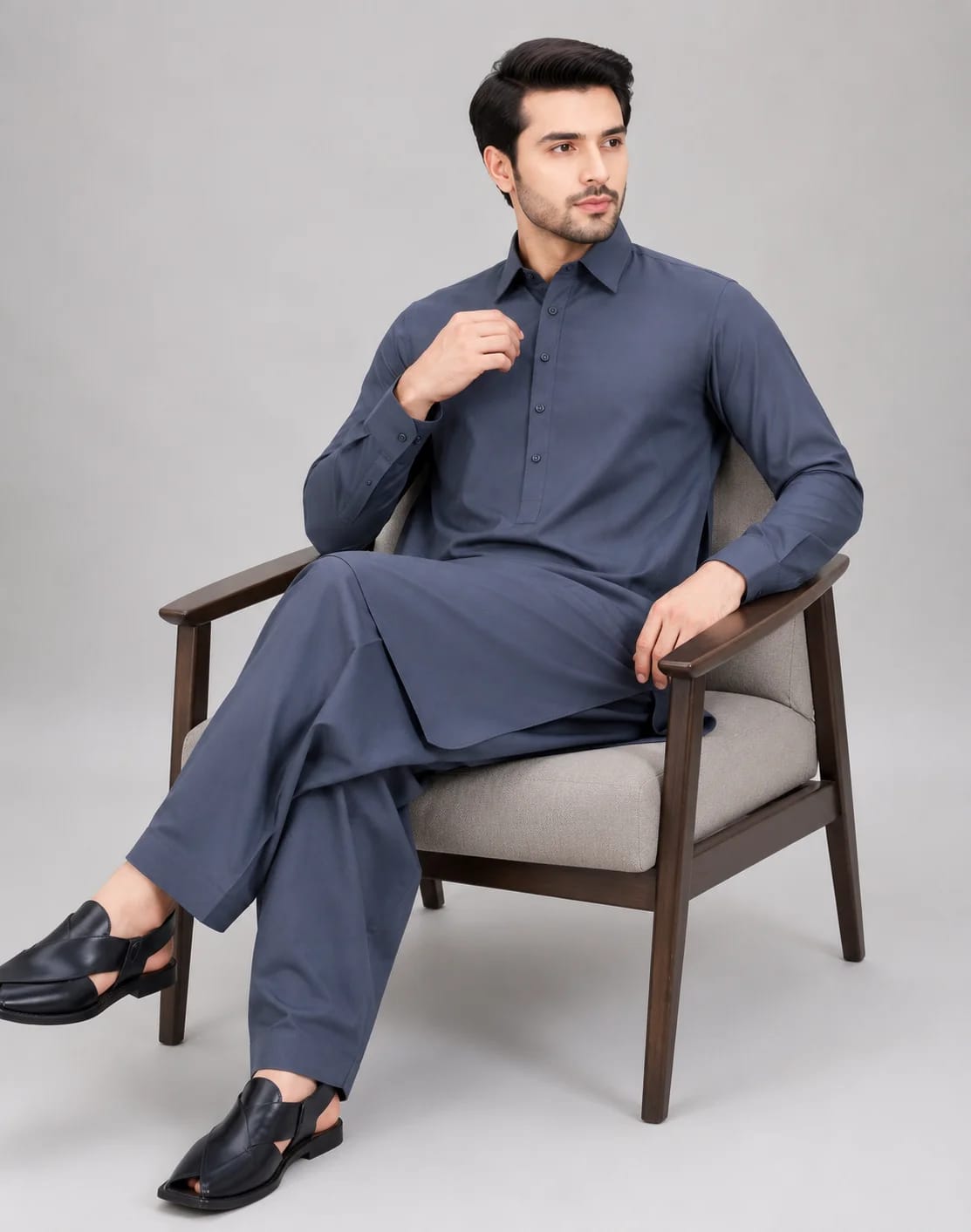 ANDAZ 001 GRAY KAMEEZ SHALWAR