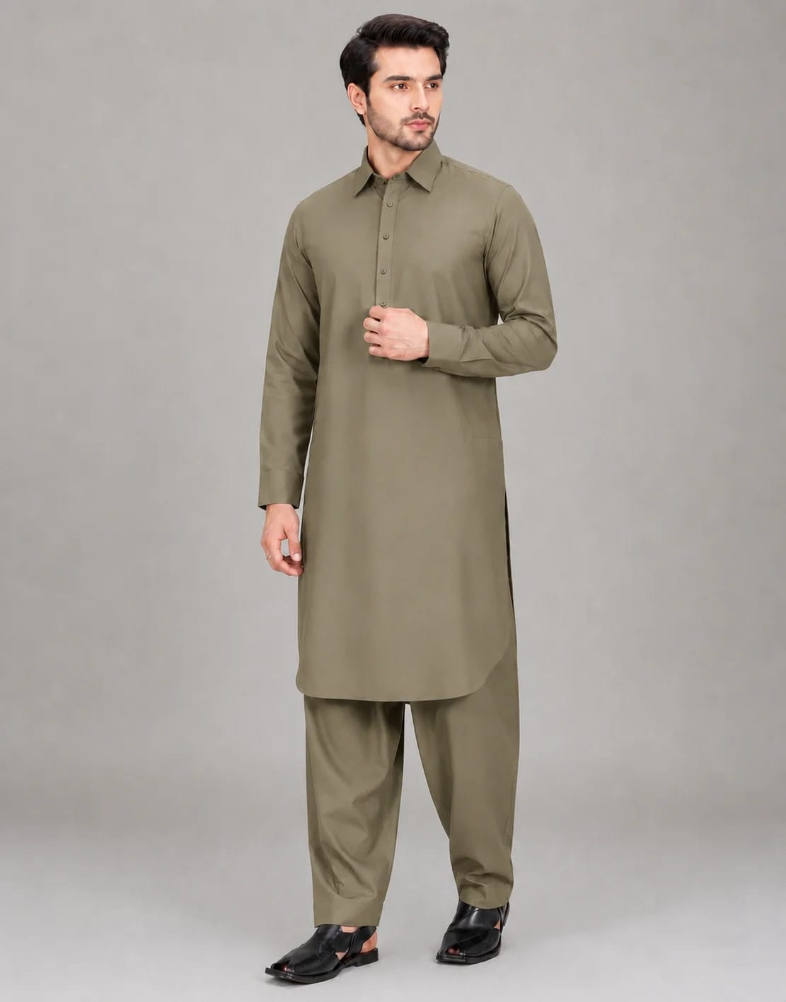 ANDAZ 001 OLIVE-SAGE KAMEEZ SHALWAR