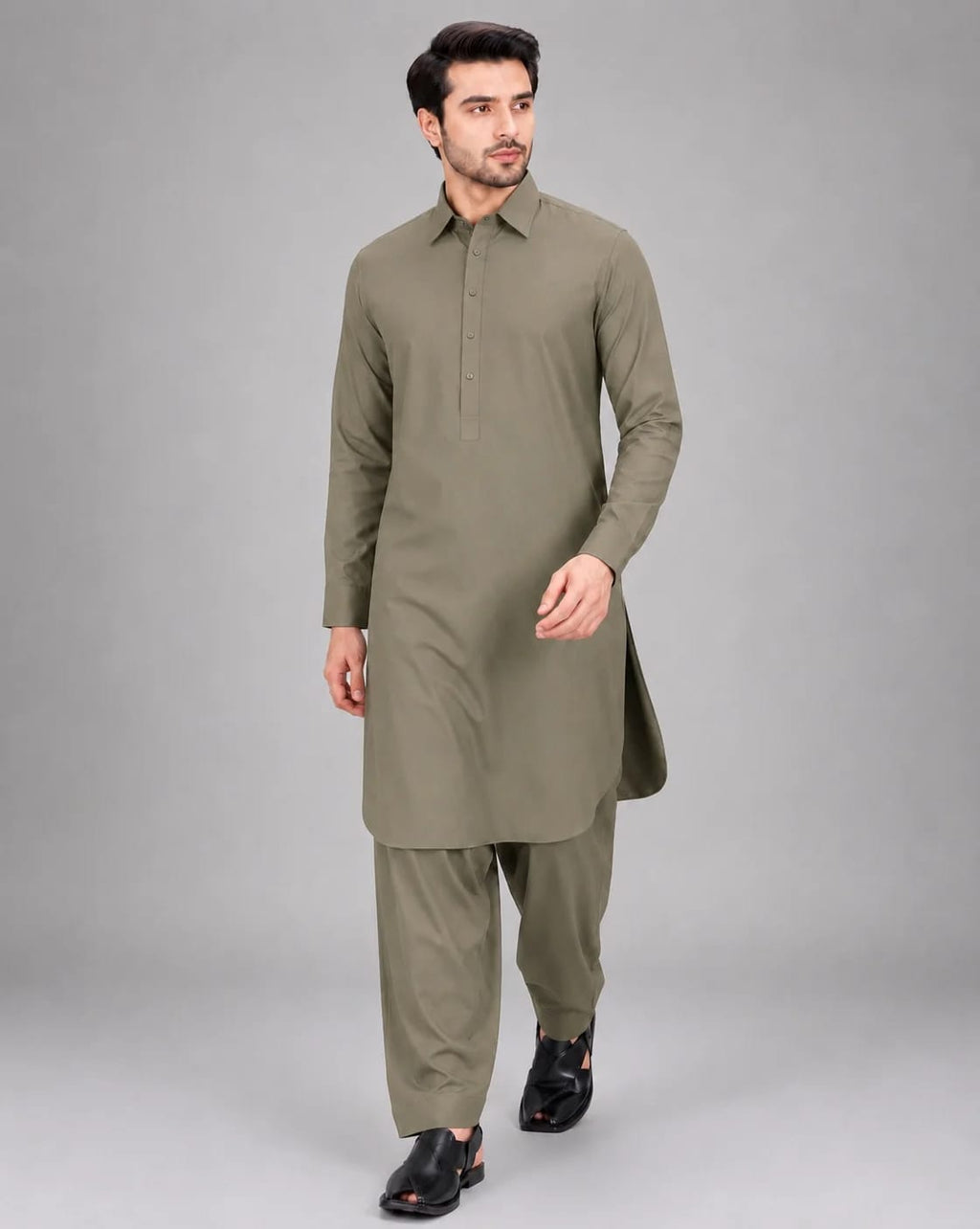 ANDAZ 001 OLIVE-SAGE KAMEEZ SHALWAR