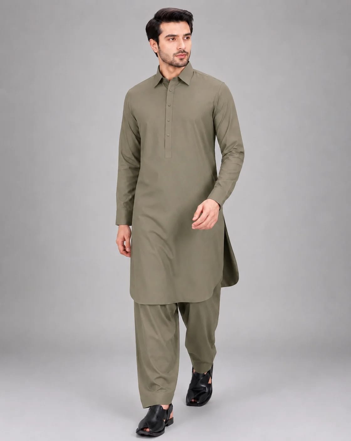 ANDAZ 001 OLIVE-SAGE KAMEEZ SHALWAR