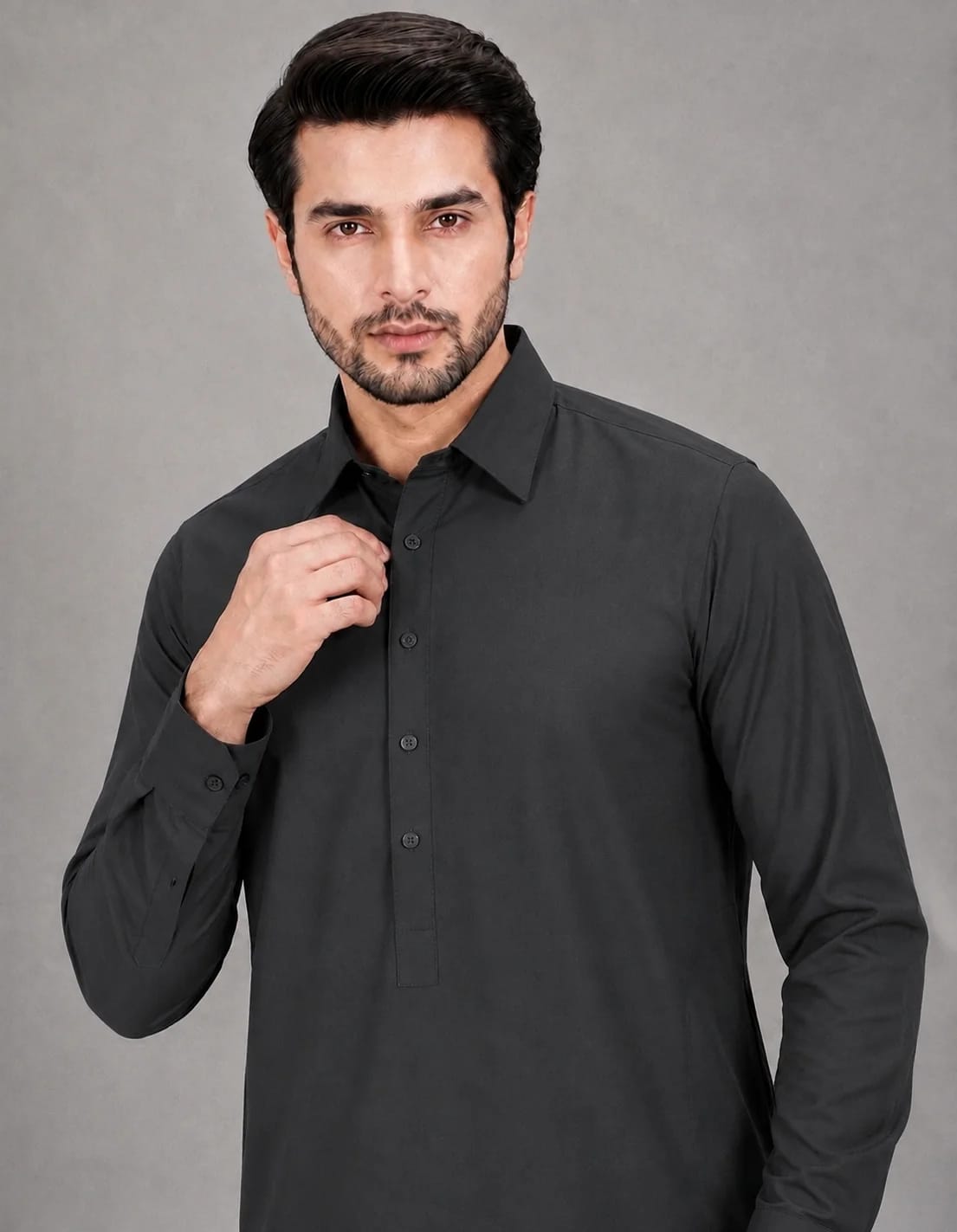 ANDAZ 001 SMOKEY-GRAY KAMEEZ SHALWAR