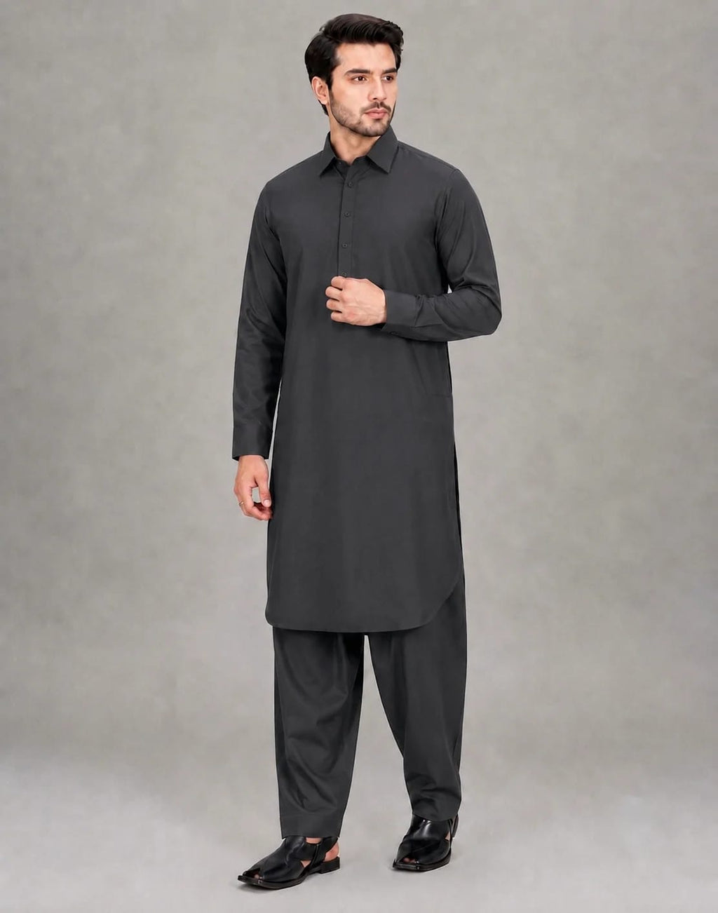 ANDAZ 001 SMOKEY-GRAY KAMEEZ SHALWAR