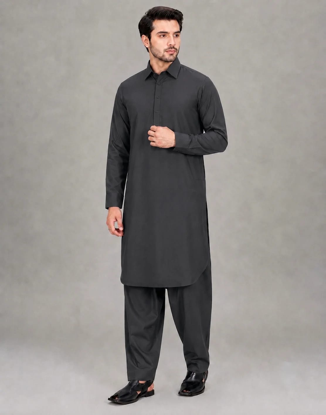 ANDAZ 001 SMOKEY-GRAY KAMEEZ SHALWAR