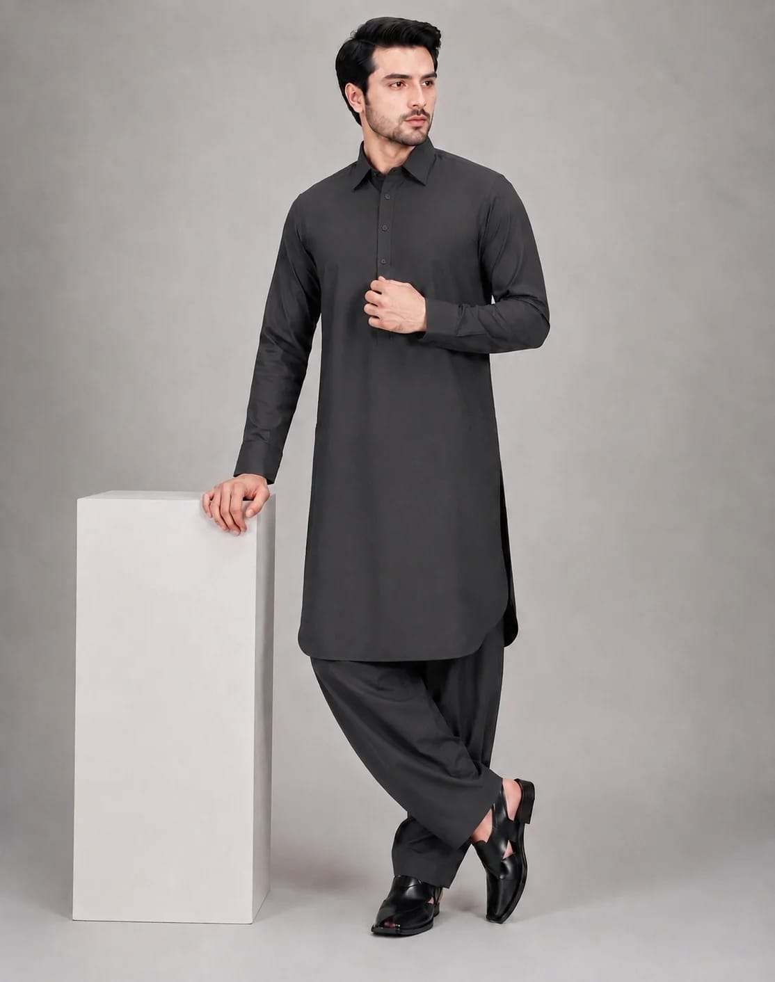 ANDAZ 001 SMOKEY-GRAY KAMEEZ SHALWAR