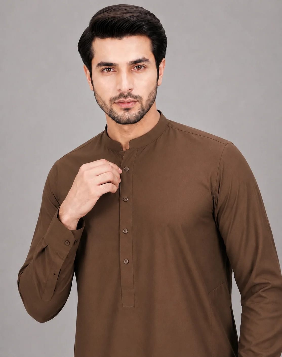 ANDAZ 002 LEATHER-BROWN KAMEEZ SHALWAR