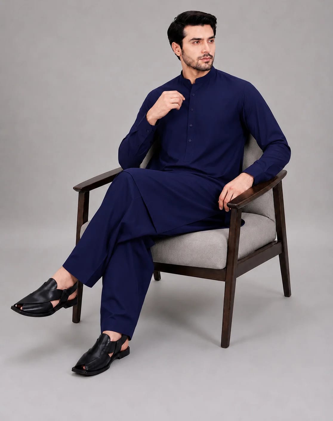 ANDAZ 002 NAVY-BLUE KURTA SHALWAR