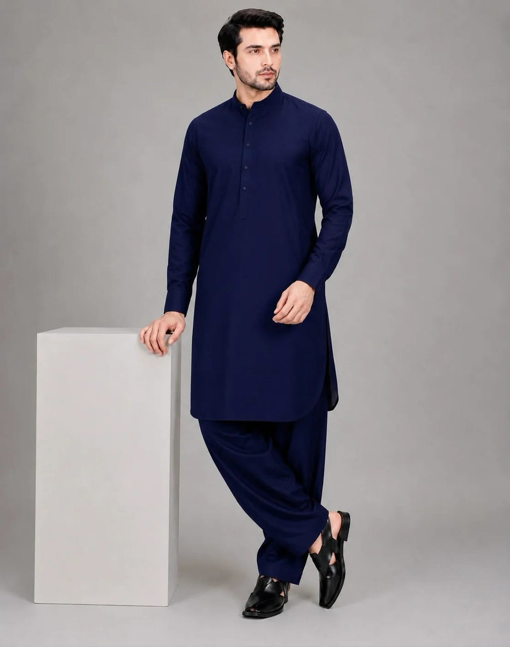 ANDAZ 002 NAVY-BLUE KURTA SHALWAR