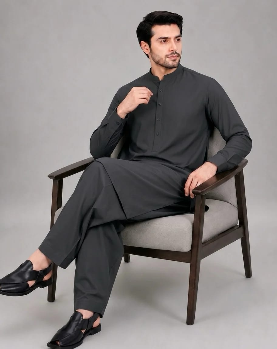 ANDAZ 002 SMOKEY-GRAY KAMEEZ SHALWAR
