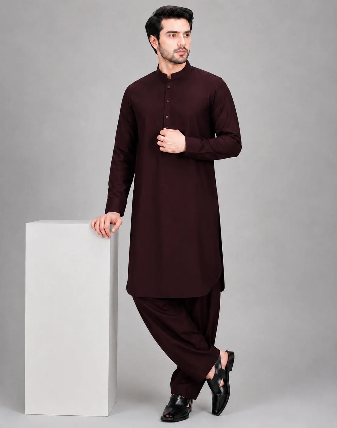 ANDAZ 002 DEEP-MEHROON KURTA SHALWAR