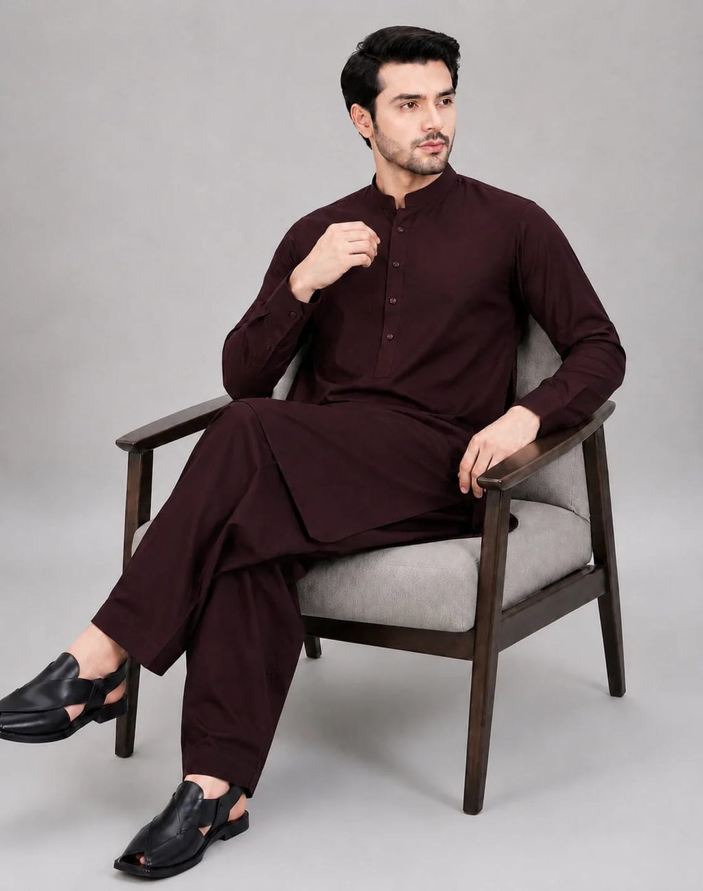 ANDAZ 002 DEEP-MEHROON KURTA SHALWAR