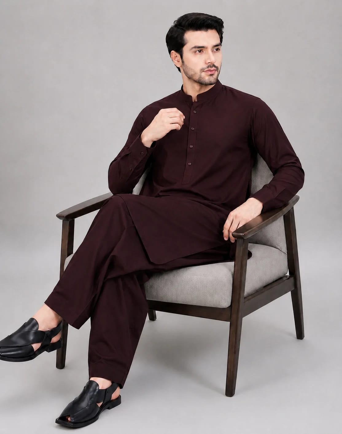 ANDAZ 002 DEEP-MEHROON KURTA SHALWAR