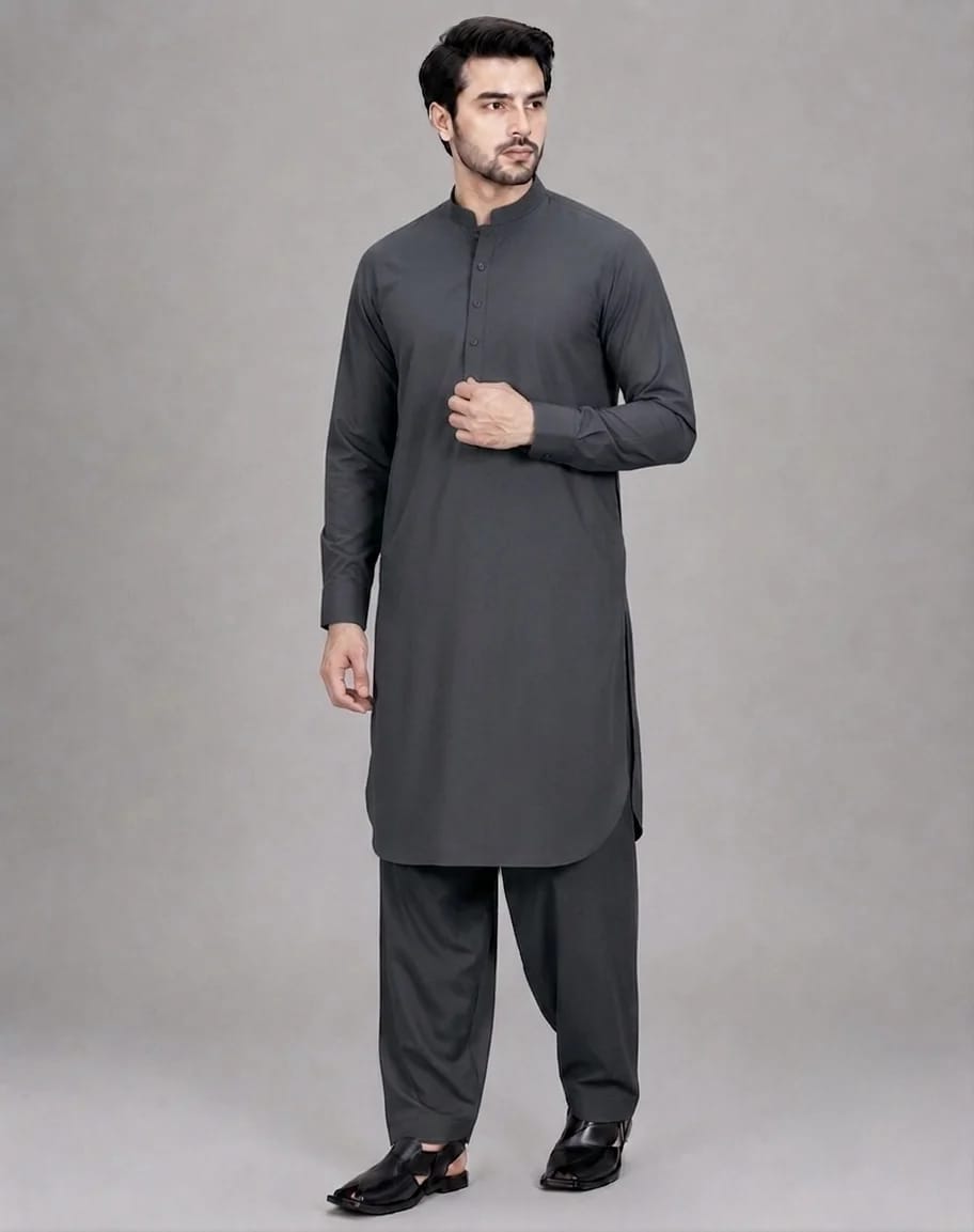 ANDAZ 002 SMOKEY-GRAY KAMEEZ SHALWAR