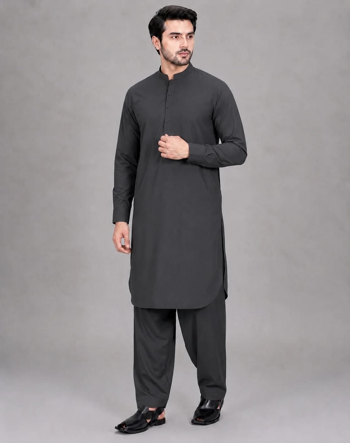 ANDAZ 002 SMOKEY-GRAY KURTA SHALWAR
