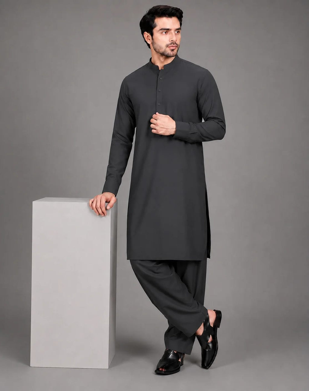 ANDAZ 002 SMOKEY-GRAY KAMEEZ SHALWAR