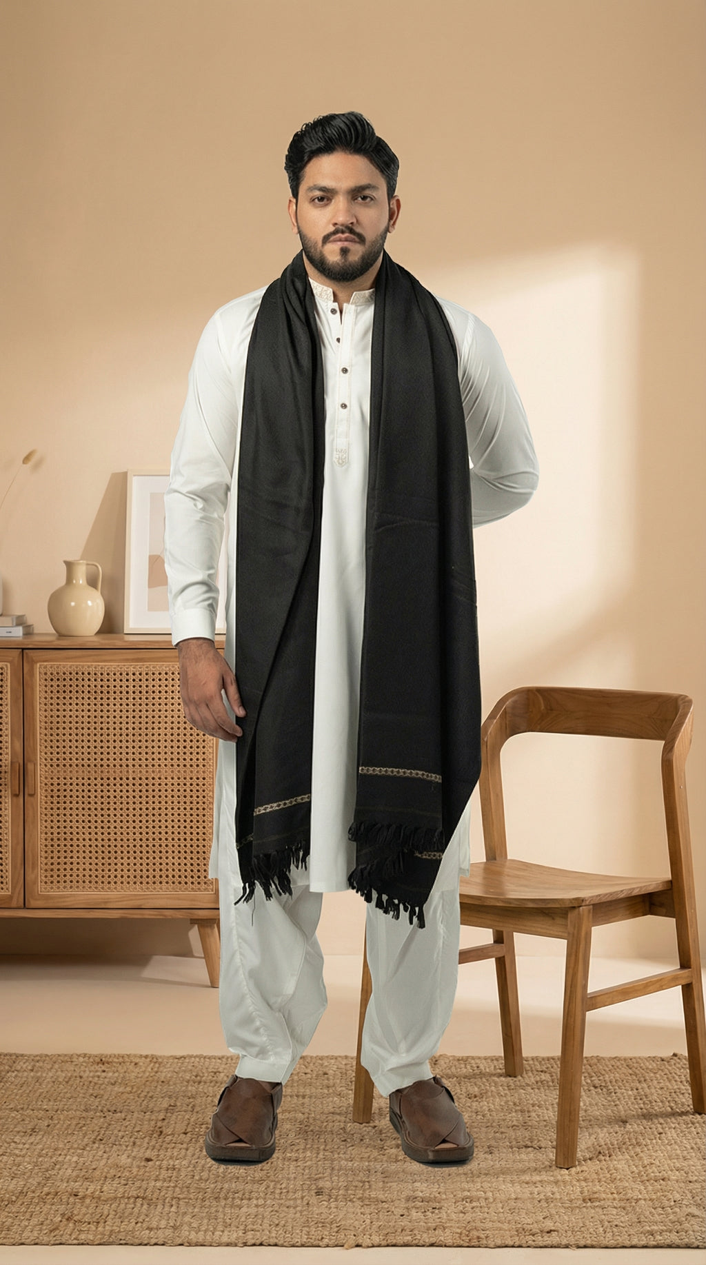 Mens Shawl Black