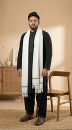 Mens Shawl White