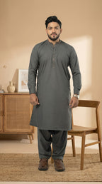 E-30 SMOKEY-GRAY KURTA SHLAWAR