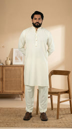 A-9 CREAM KURTA PAJAMA
