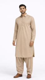 Buraq 009 Khaki Kameez Shalwar