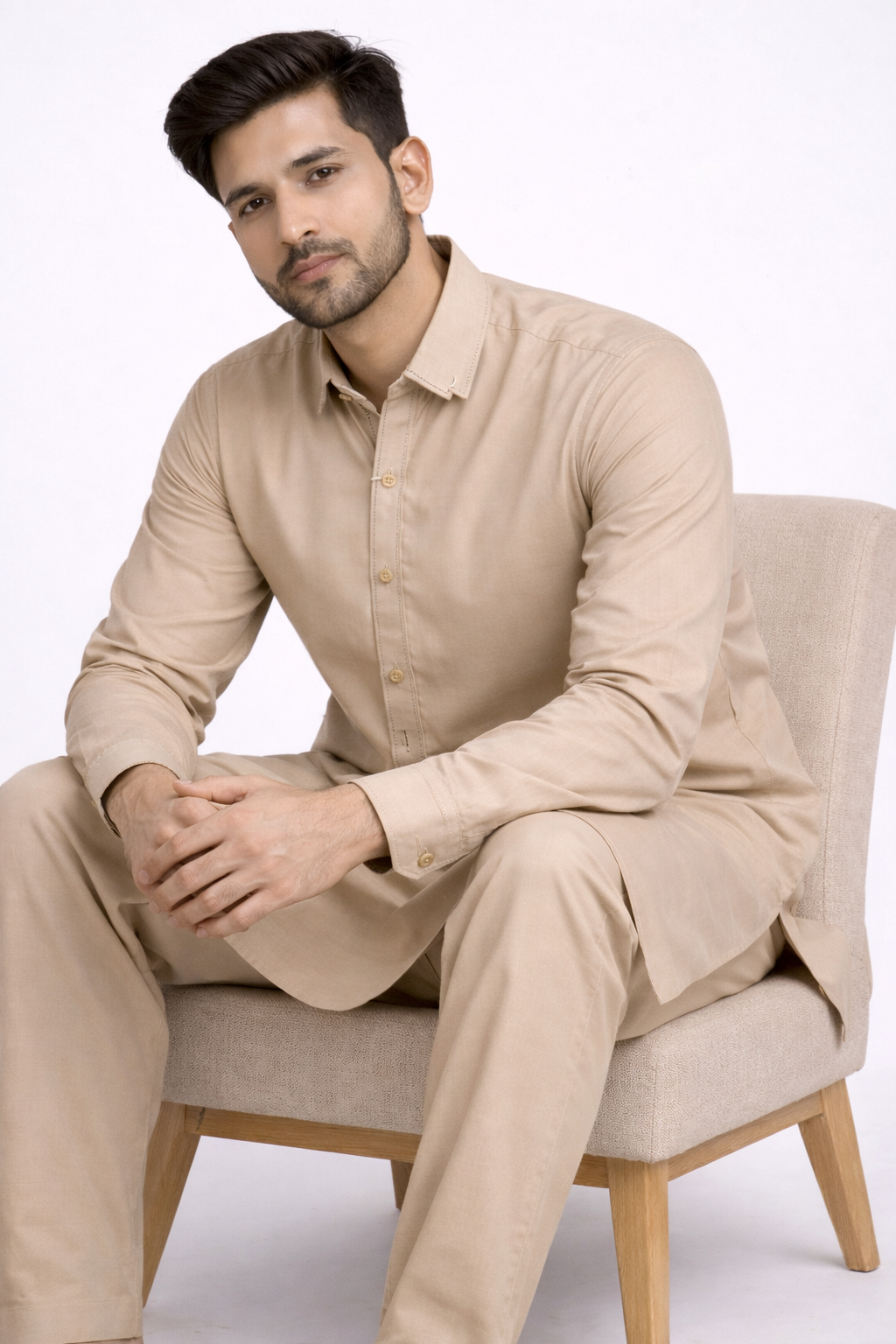 Buraq 009 Khaki Kameez Shalwar
