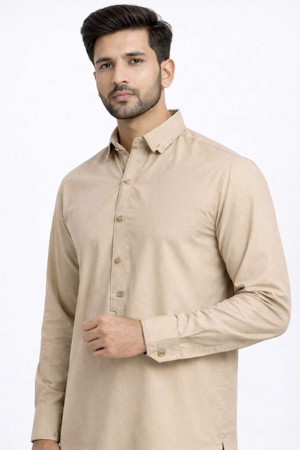 Buraq 009 Khaki Kameez Shalwar