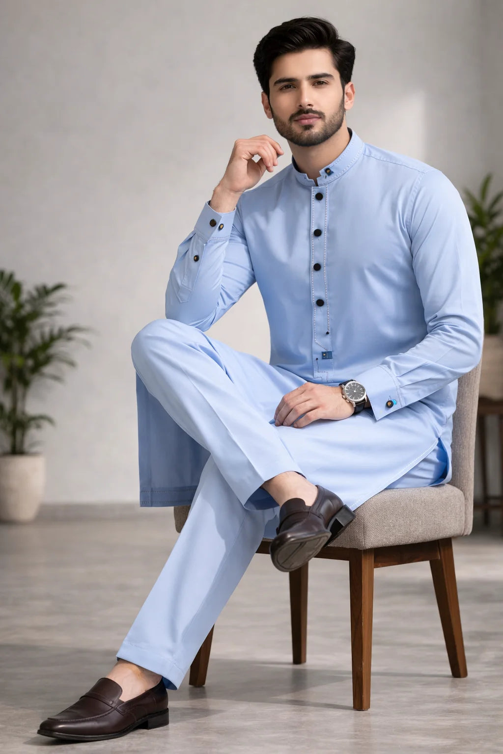 Buraq P-12 Skyblue Kurta Pajama