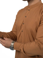 R-31 CAMEL-BROWN KURTA SHALWAR