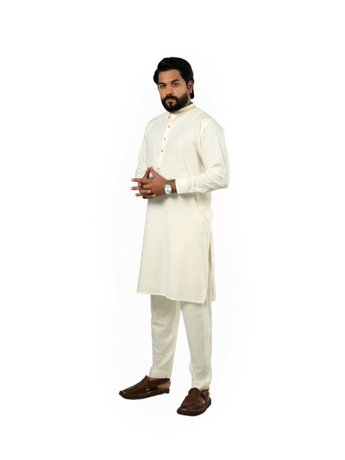 A-9 CREAM KURTA PAJAMA