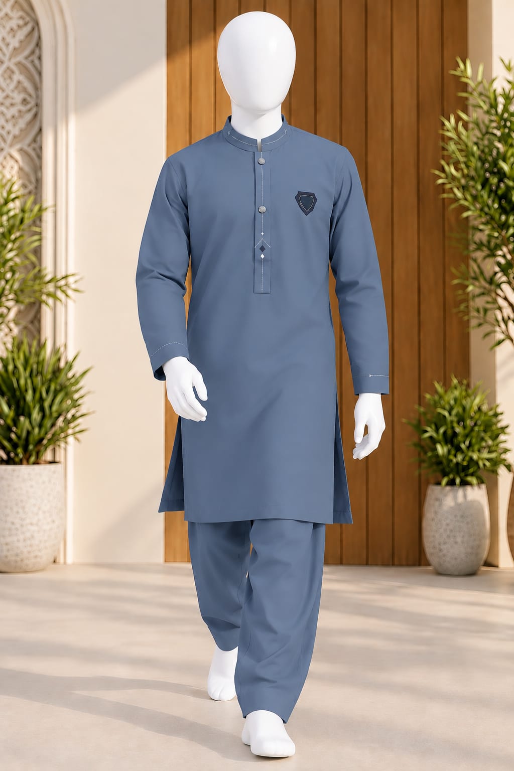 E2-4 FROST-BLUE KURTA SHALWAR