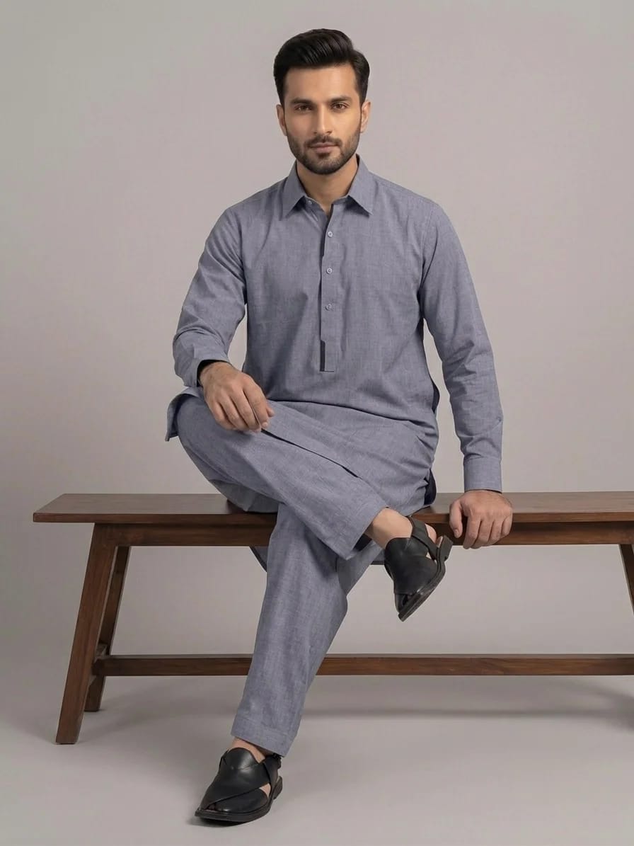 GL-2 ASHGRAY KAMEEZ SHALWAR