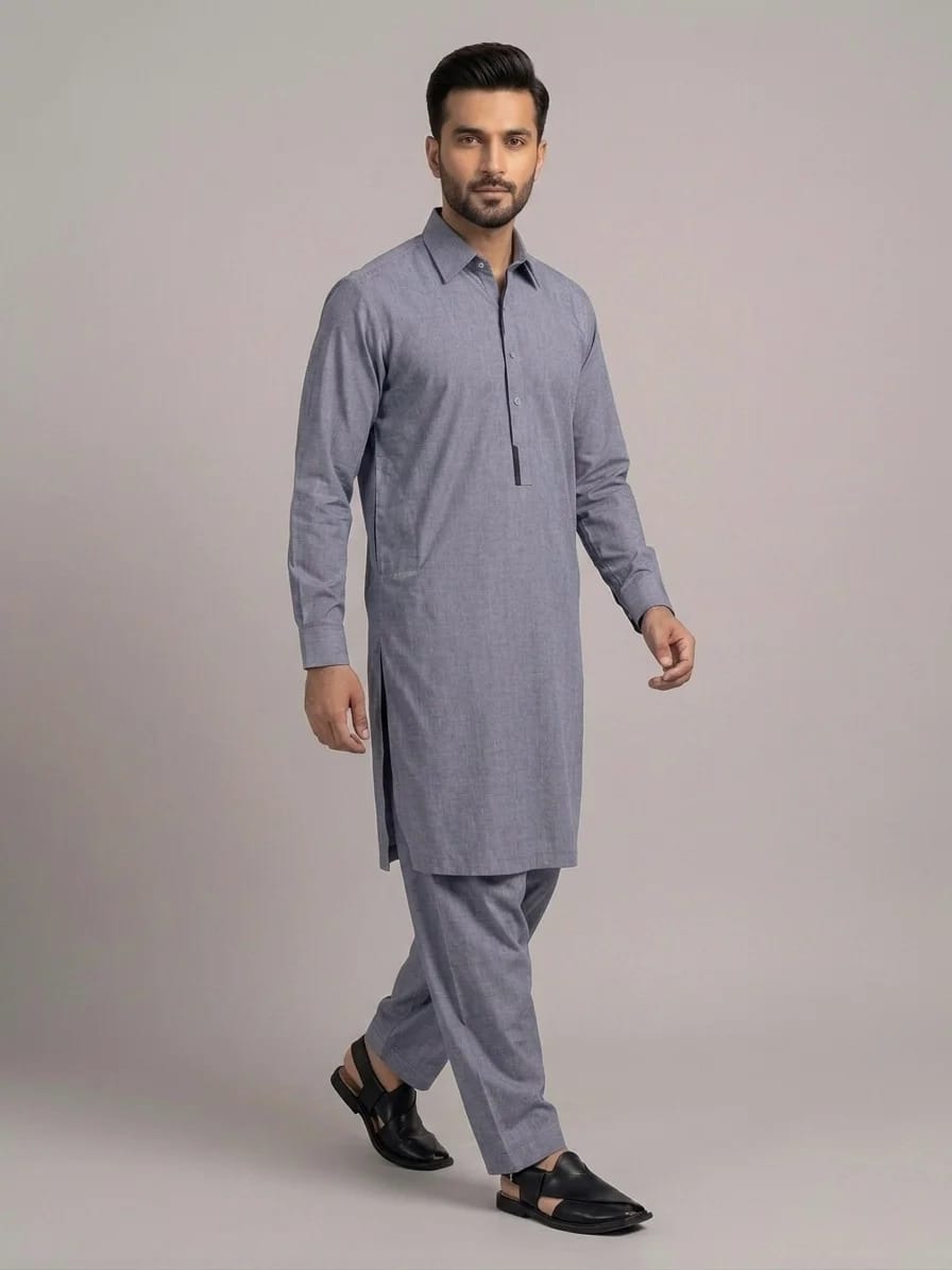 GL-2 ASHGRAY KAMEEZ SHALWAR