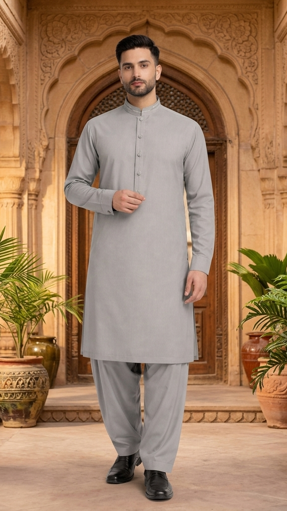 R-32 GRAY KURTA SHALWAR