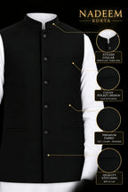 MENS PLAIN BLACK WAISTCOAT