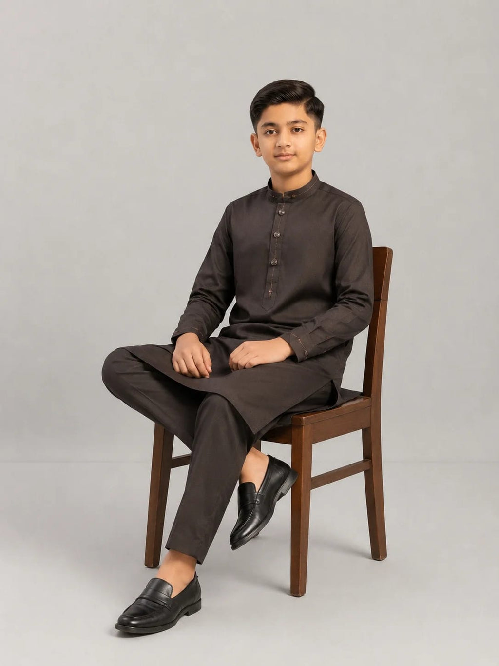 K-3 DARK-BROWN KURTA PAJAMA