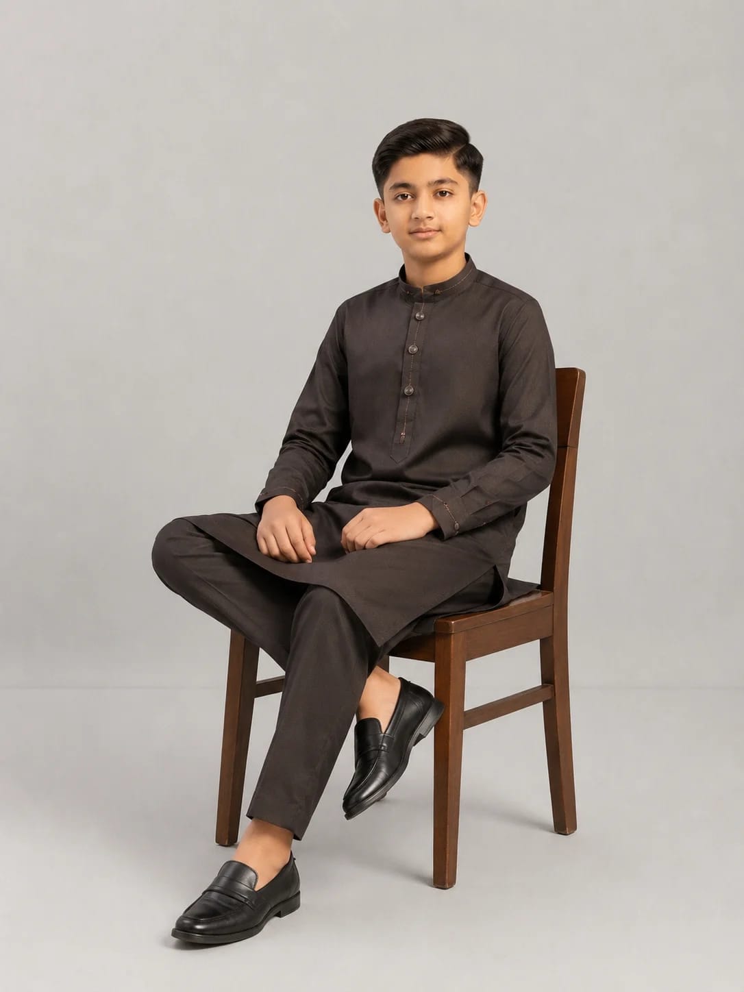 K-3 DARK-BROWN KURTA PAJAMA