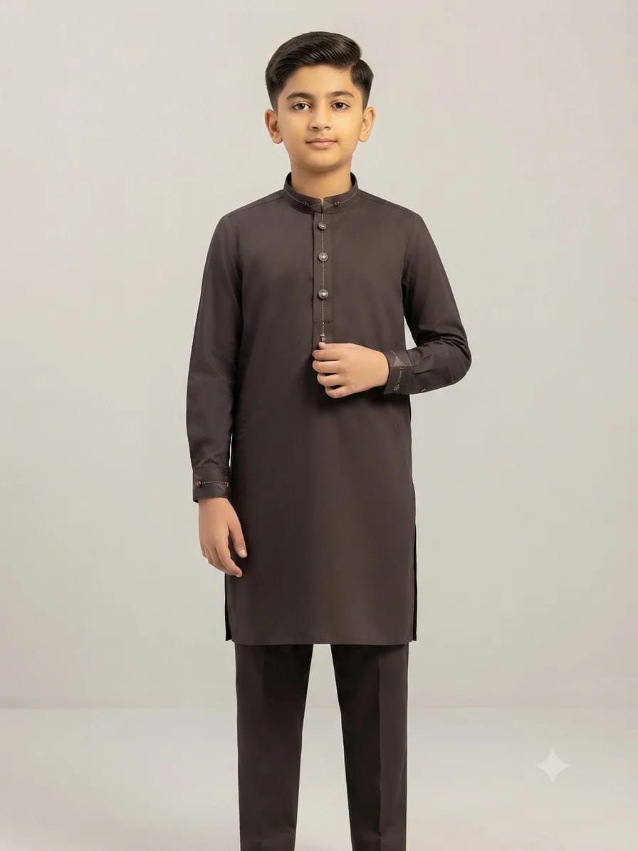 K-3 DARK-BROWN KURTA PAJAMA