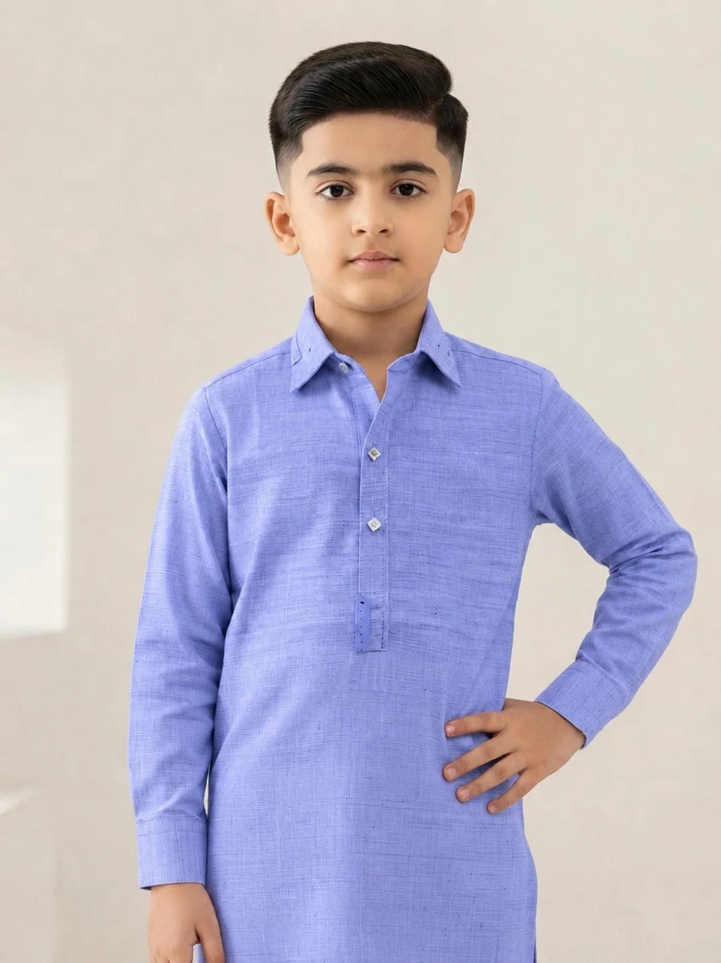 K-4 ASH-BLUE KAMEEZ SHALWAR
