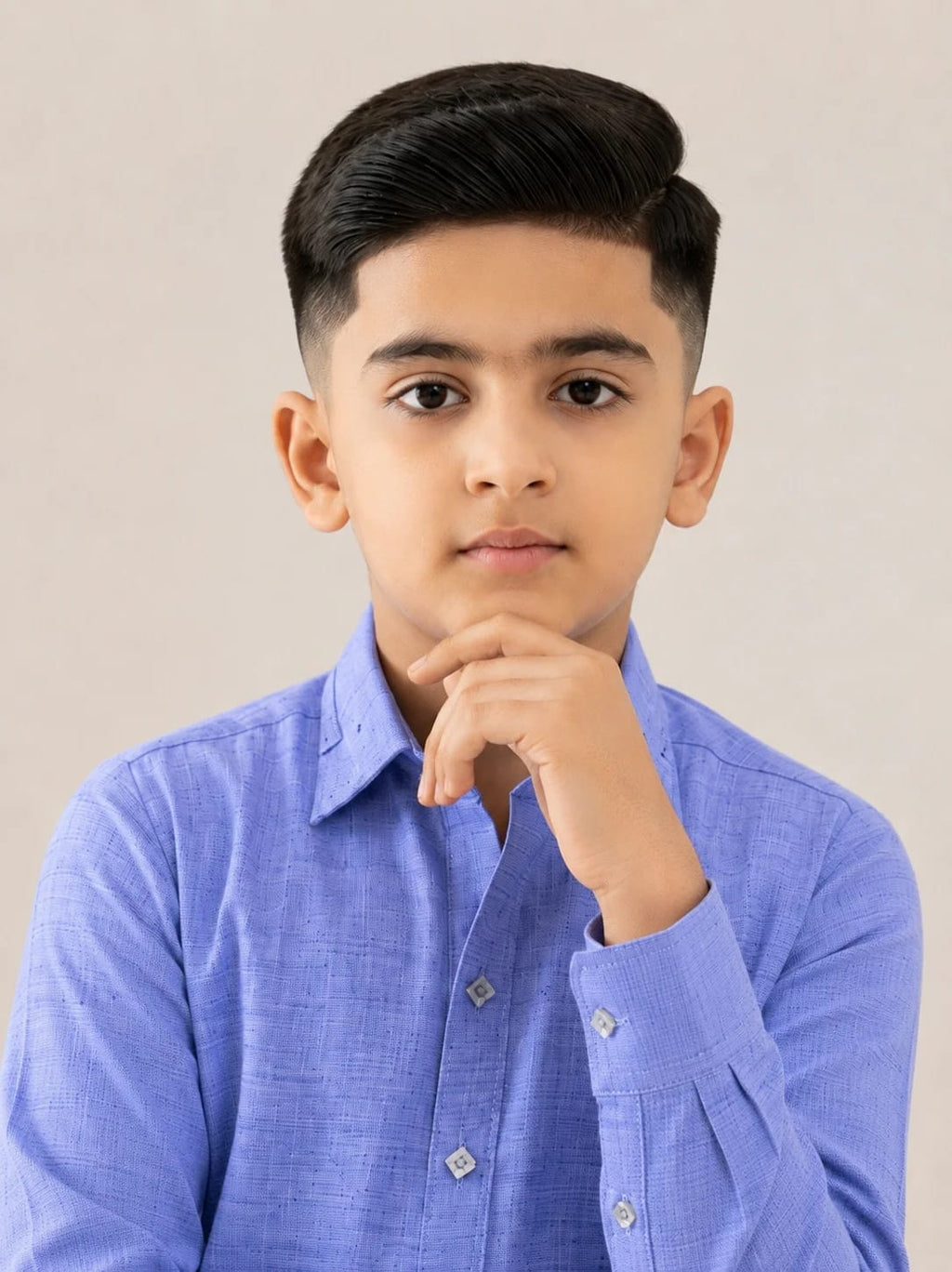 K-4 ASH-BLUE KAMEEZ SHALWAR