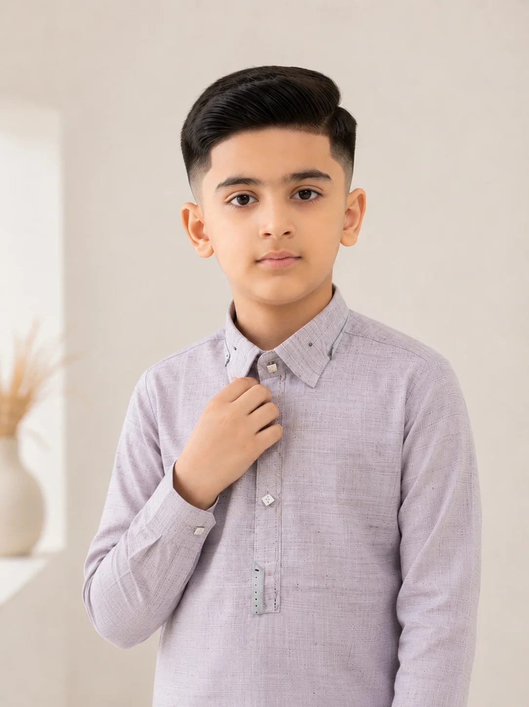 K-4 ASH-GREEN KAMEEZ SHALWAR