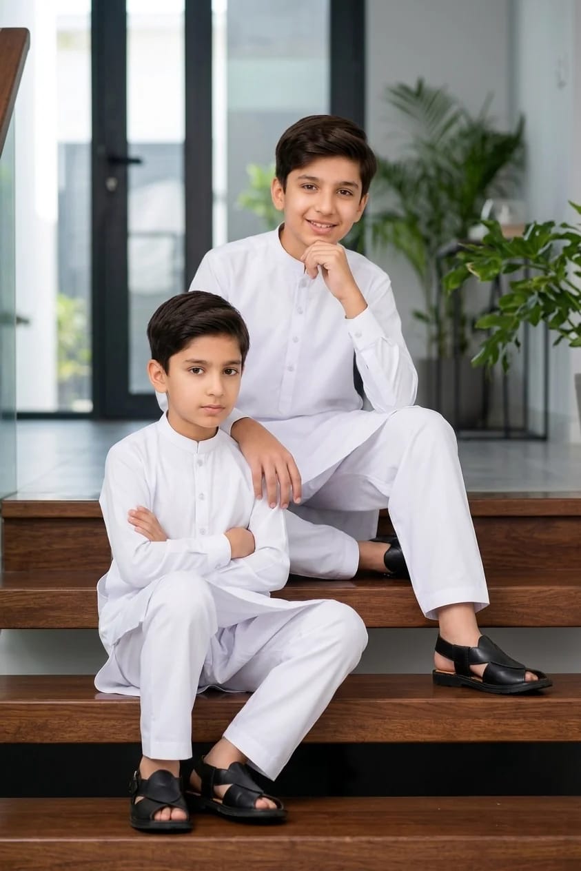 BOYS PURE WHITE KURTA SHALWAR / PAJAMA