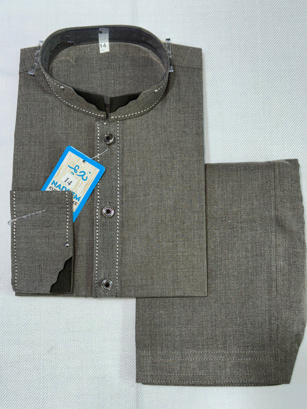 M-2 Kameez Shalwar Greenish Gray
