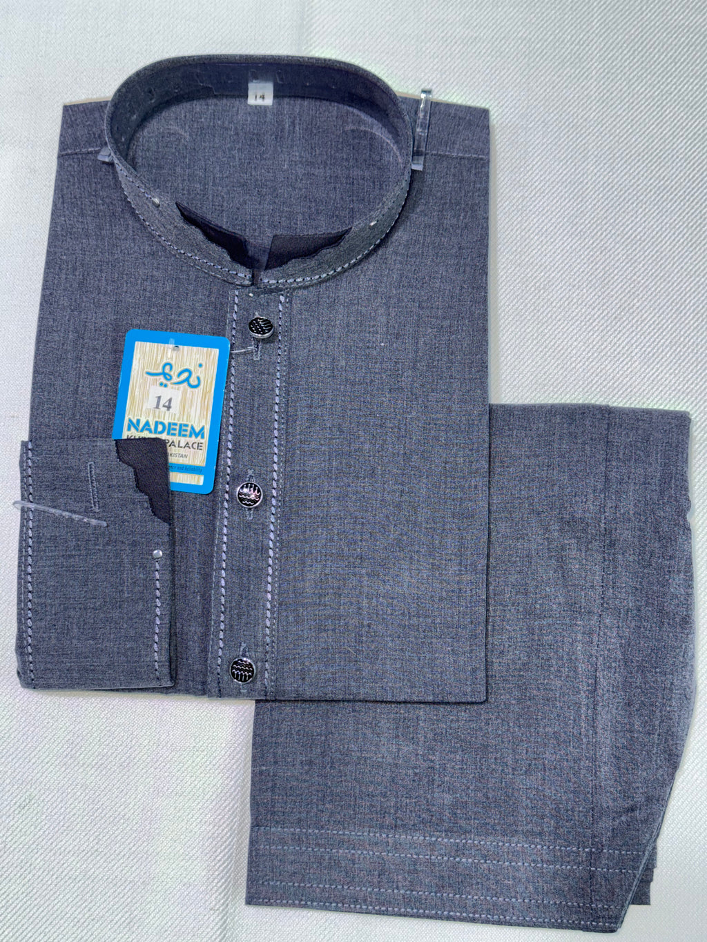 M-2 Kameez Shalwar Ash Blue