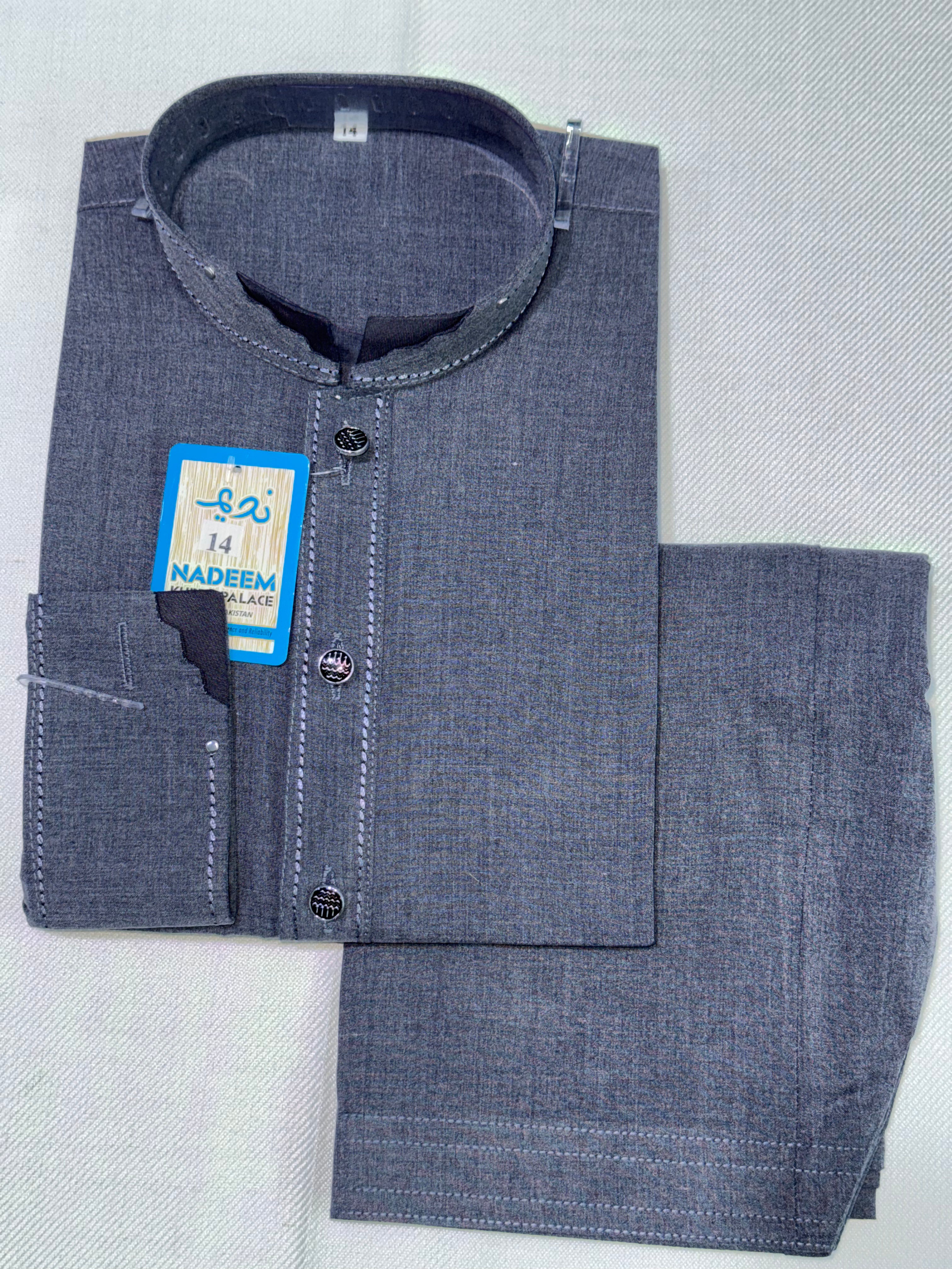 M-2 Kameez Shalwar Ash Blue