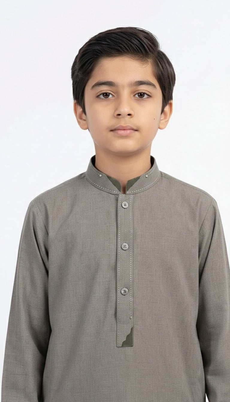 M-2 Kameez Pajama Greenish Gray