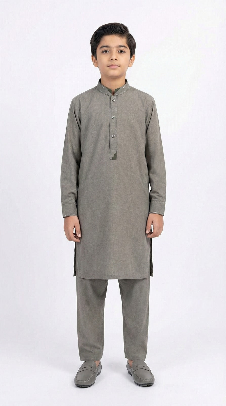 M-2 Kameez Pajama Greenish Gray